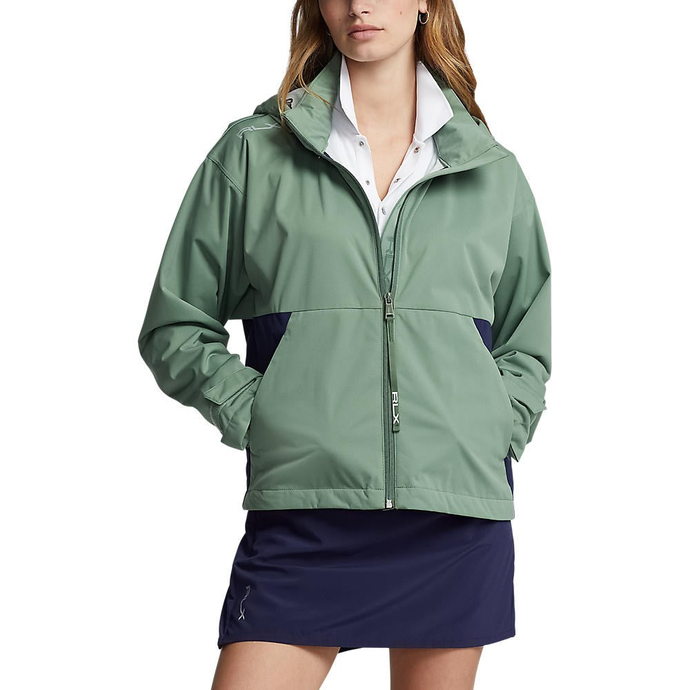 RLX Ralph Lauren Women s Packable Waterproof Hooded Jacket Fatigue French Navy