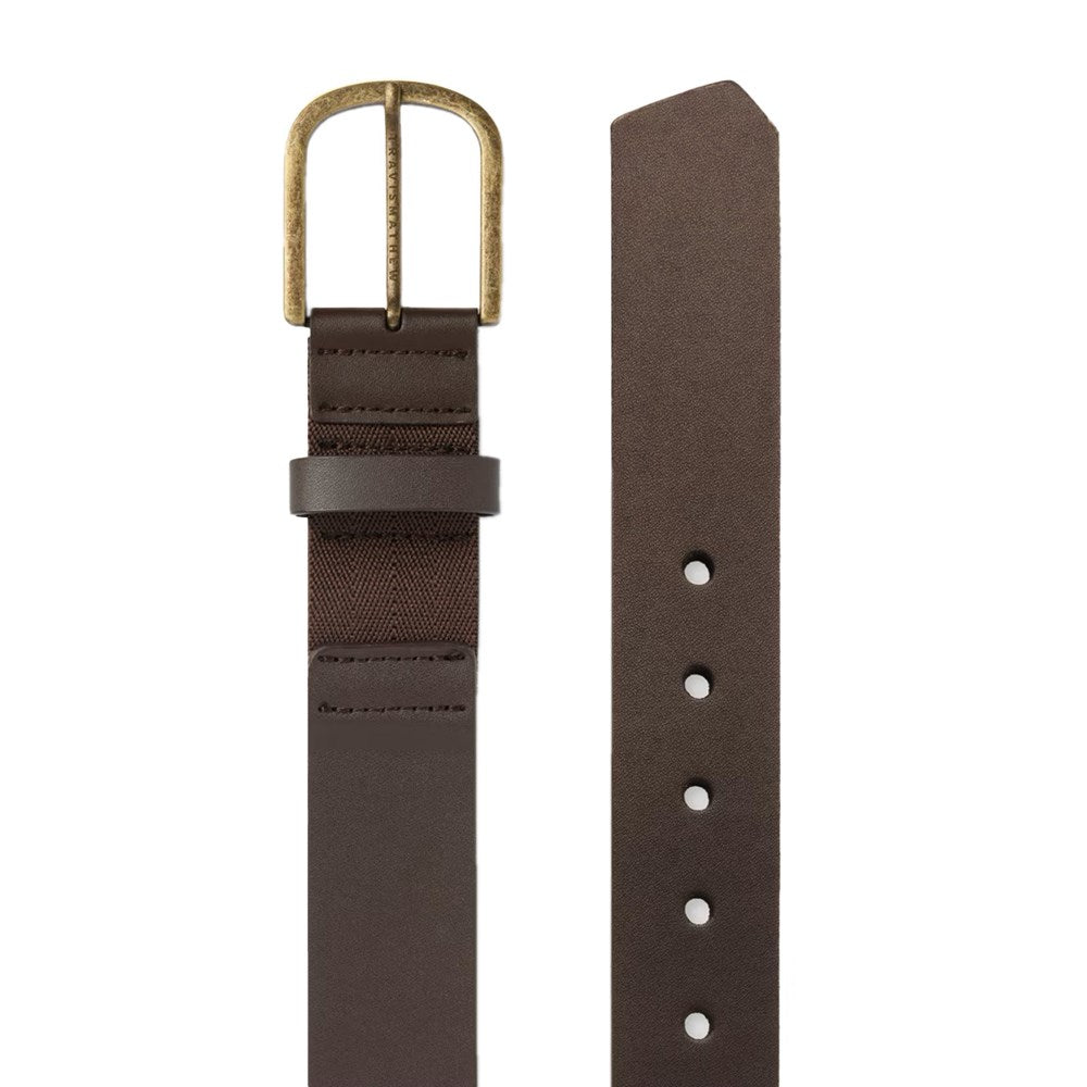 Travis Mathew Jinx 2.0 Golf Belt - Dark Brown Genuine Leather