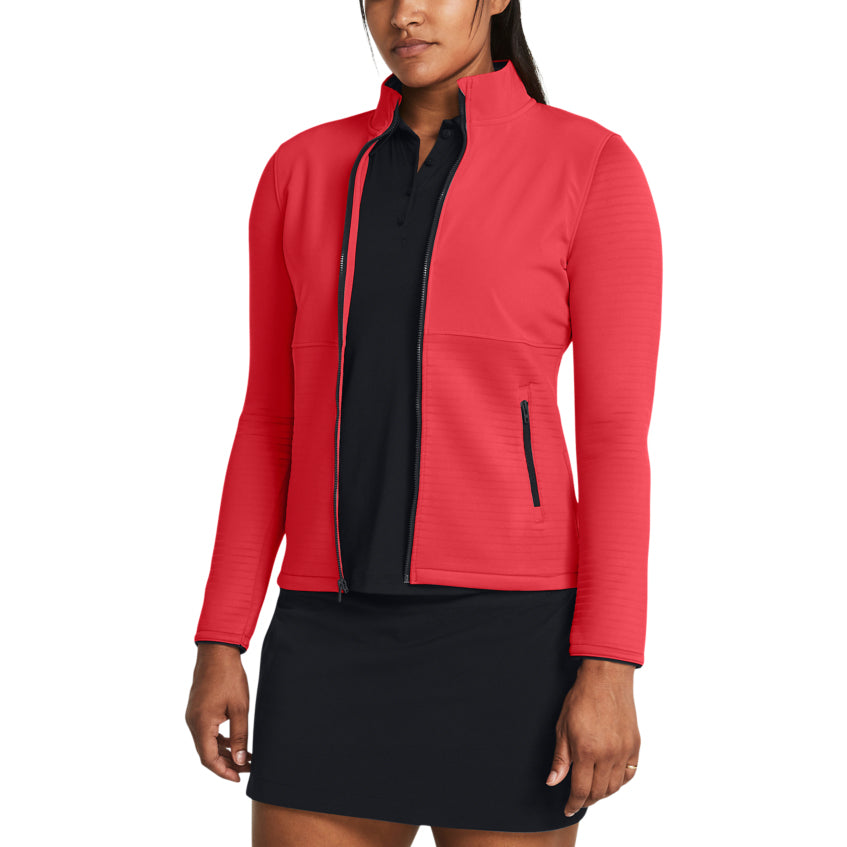 Under Armour Women's Storm Daytona Golf Full Zip - Red Solstice / Metallic Silver