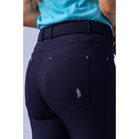 Glenmuir Women's Phoebe Lightweight Stretch Performance Golf Capri Pants - Navy