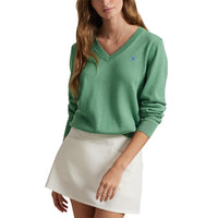 RLX Ralph Lauren Women's Wool-Blend V-Neck Sweater - Haven Green