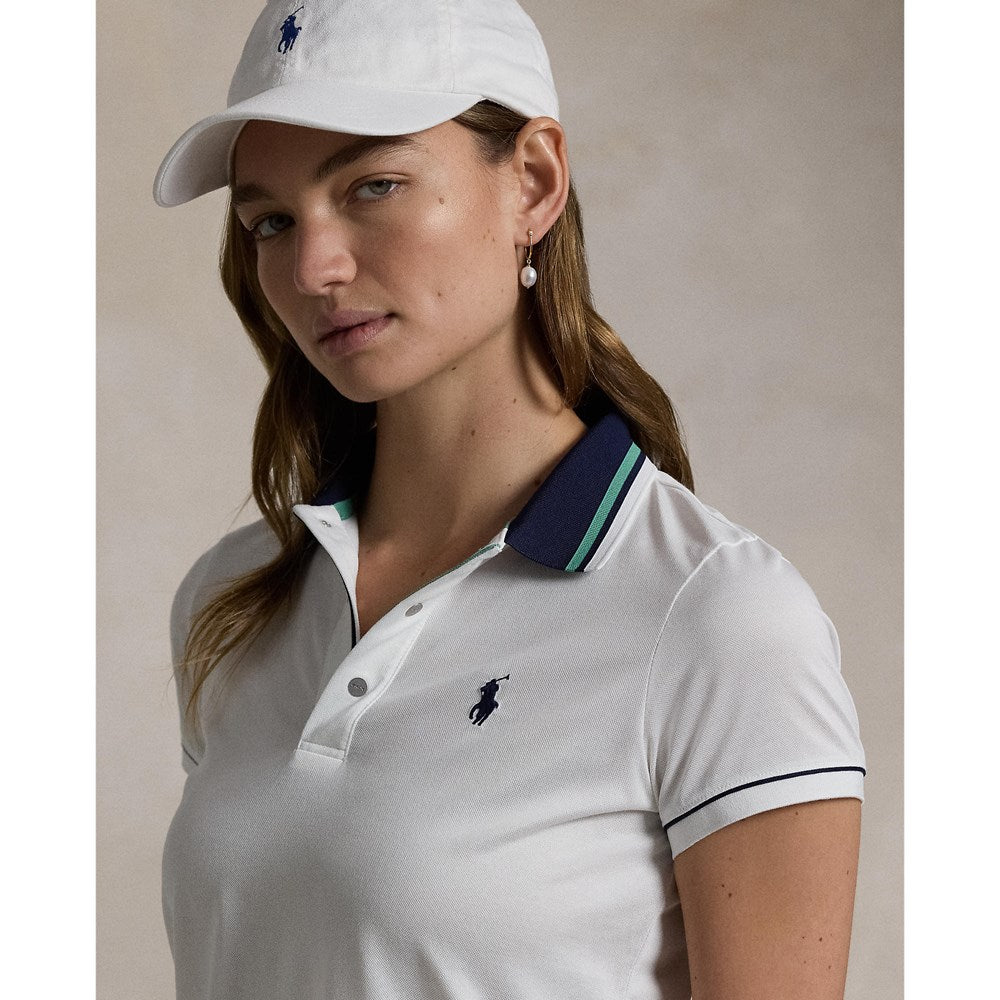 RLX Ralph Lauren Women's Tour Pique Polo Golf Shirt - Ceramic White