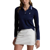 RLX Ralph Lauren Women's Long Sleeve Tour Pique Polo Golf Shirt - Refined Navy