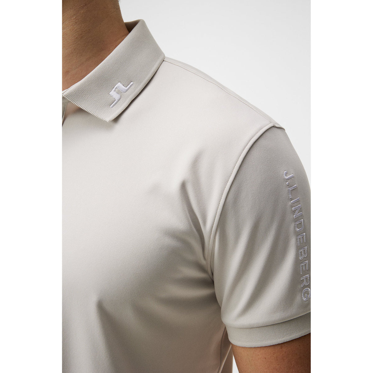 J.Lindeberg Tour Tech Reg Fit Polo Golf Shirt - Moonbeam