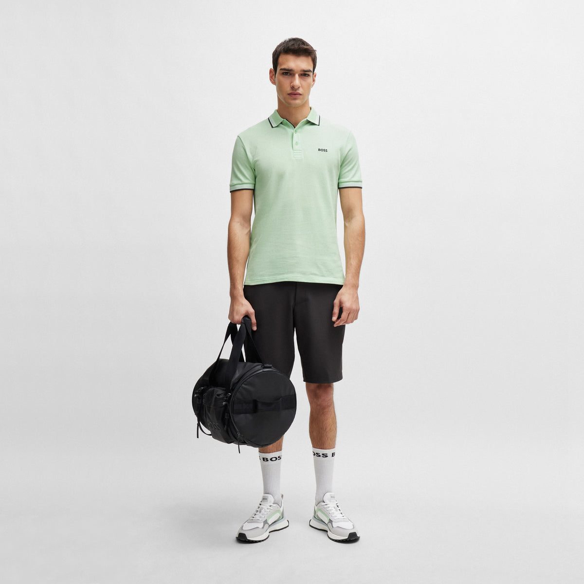 BOSS Paddy Cotton Pique Golf Polo Shirt - Open Green