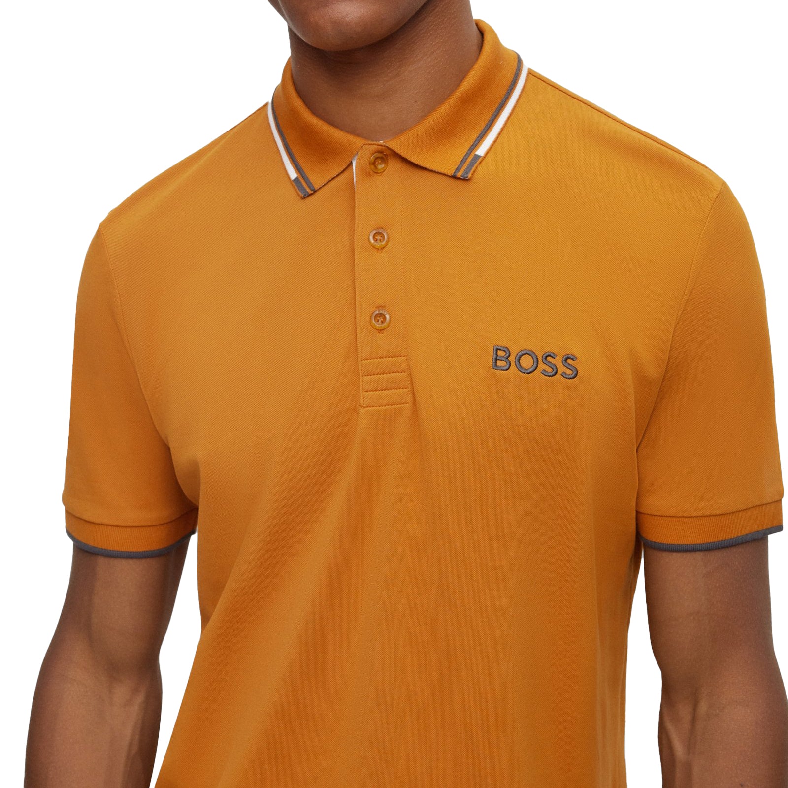 BOSS Paddy Pro Golf Polo Shirt Dark Yellow