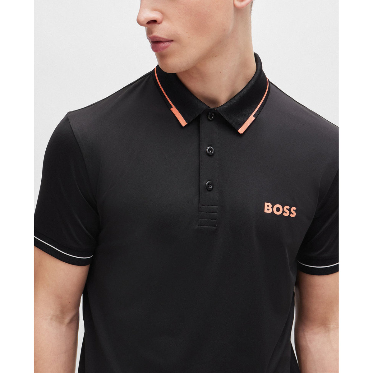 BOSS Paul Pro Slim Fit Golf Polo Shirt - Black