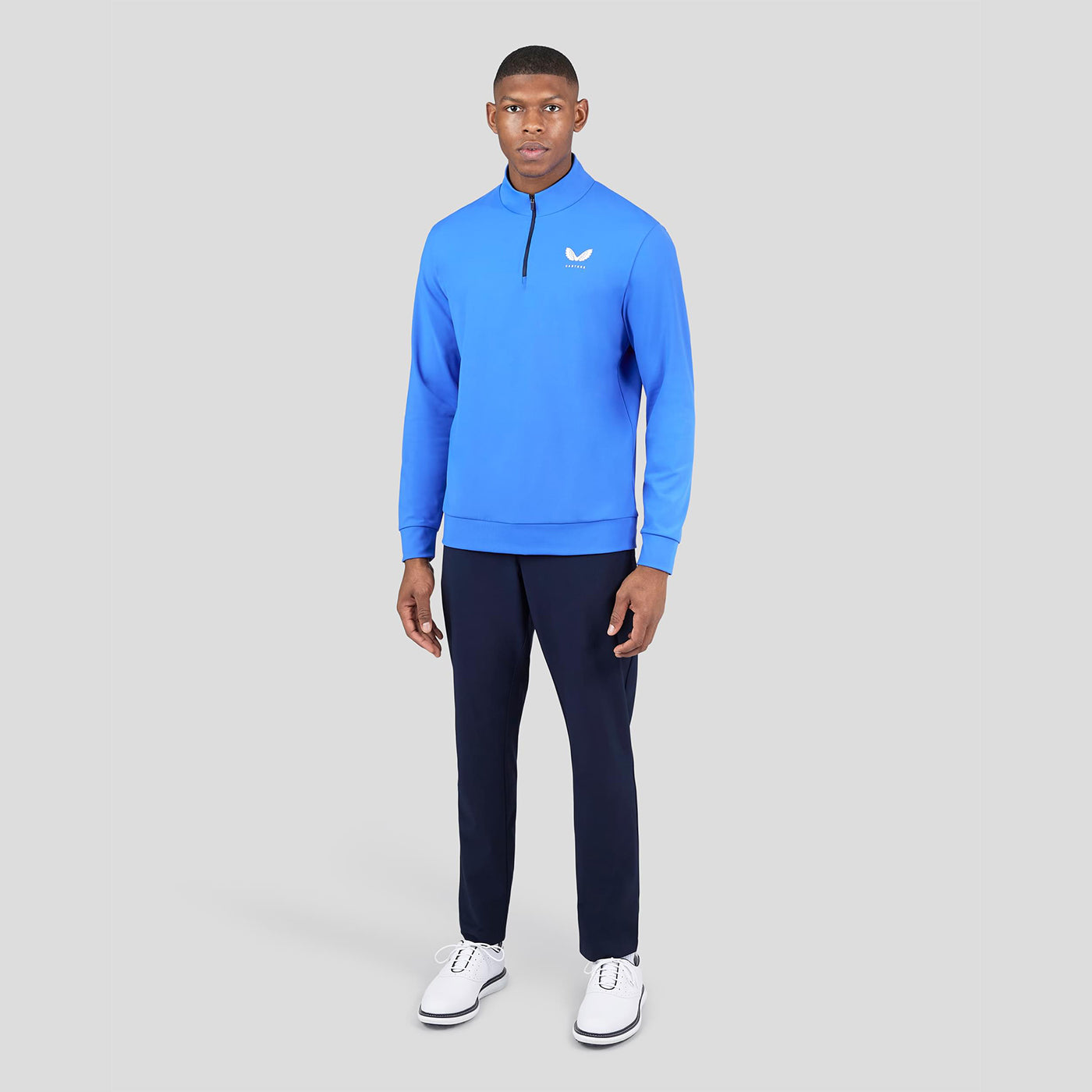 Castore Classic Mock Neck 1 4 Zip Royal Blue
