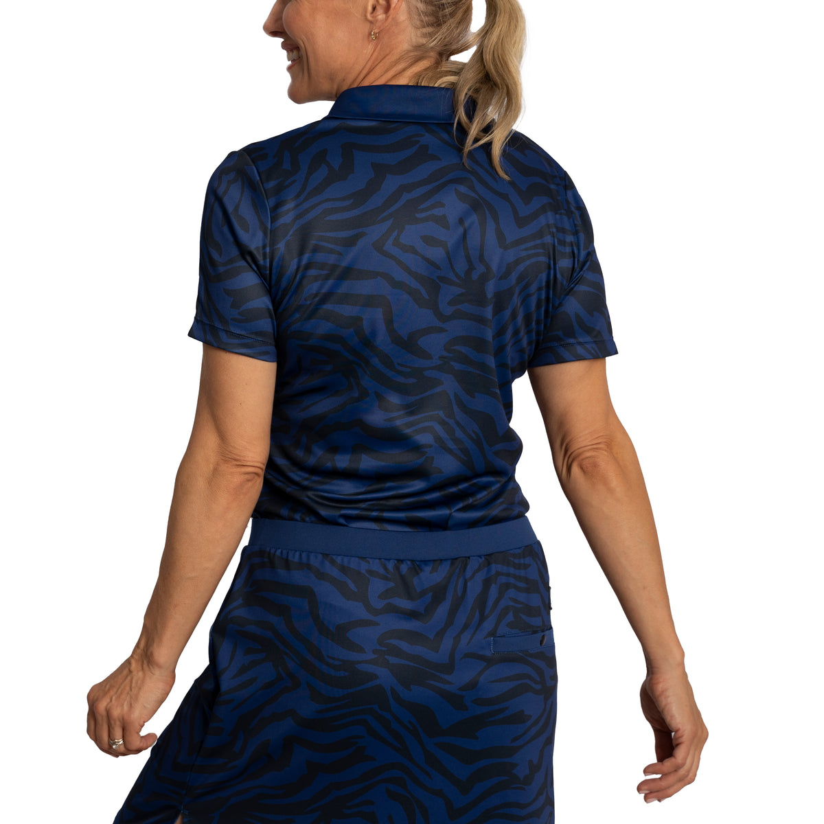 Cross Women's Clara Golf Polo Shirt - Navy Zebra