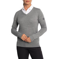 Cross Women's Classic Golf V-Neck Knit - Grey Melange