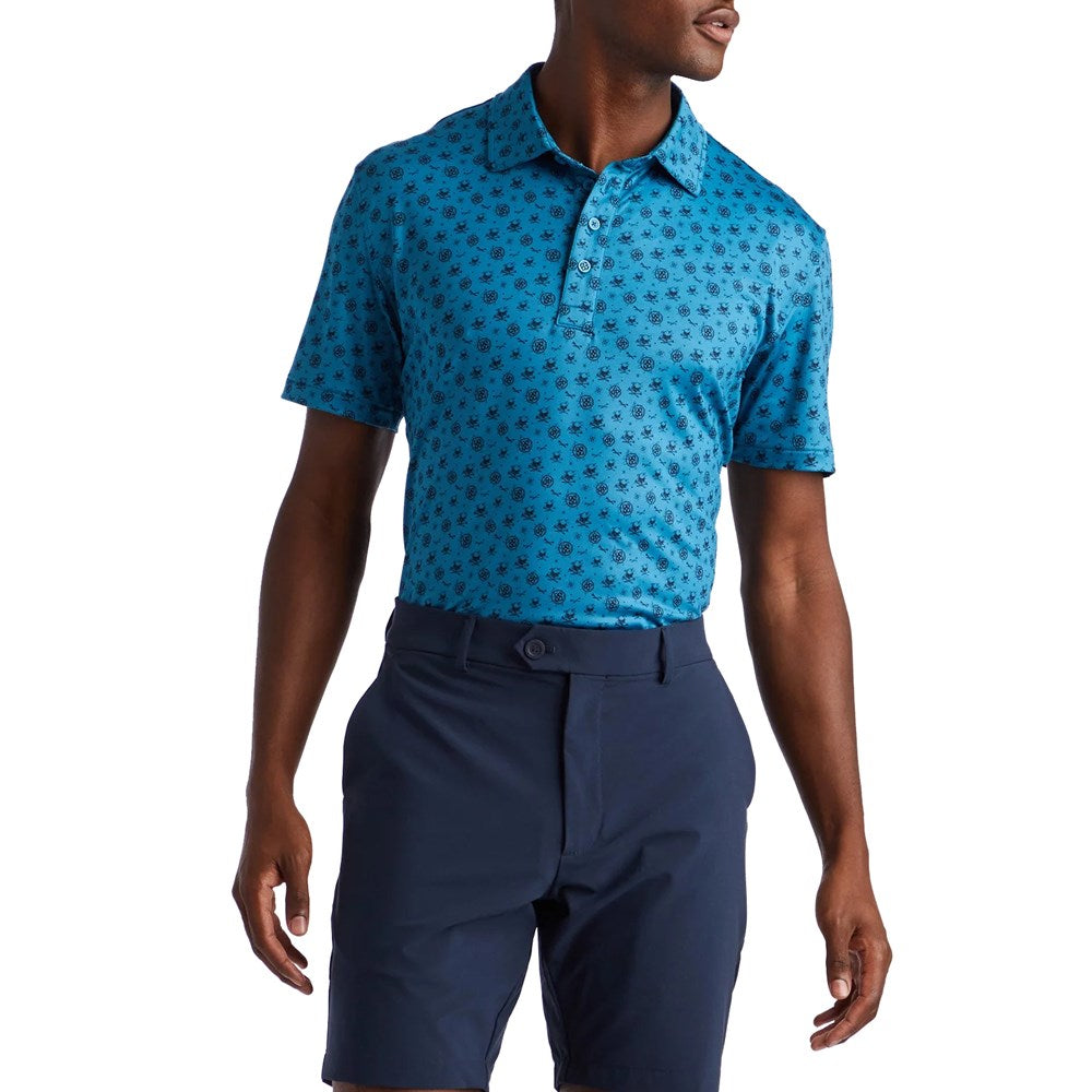 G/Fore Skull & T'S Tech Golf Polo Shirt - Petrol