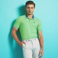 G/Fore Skull & T's 3D Banded Sleeve Tech Jersey  Golf Polo - Gecko