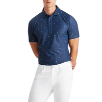 G/Fore Mini Stars Tech Pique Golf Shirt - Twilight