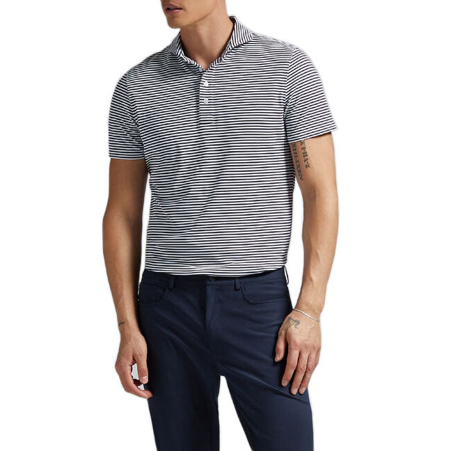 G/Fore Feeder Stripe Tech Jersey Polo Golf Shirt - Twilight