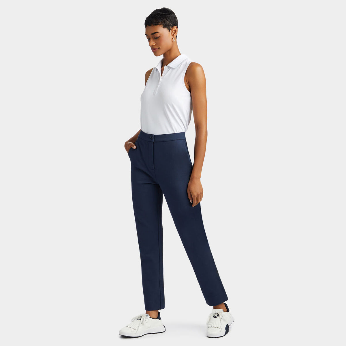 G/Fore Women's Double Knit Cigarette High Rise Stretch Golf Trouser - Twilight