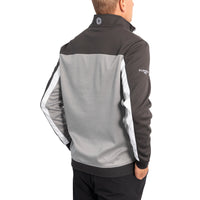 Glenmuir Douglas Quarter Zip Colour Block Performance Golf Midlayer - Light Grey Marl/ Charcoal