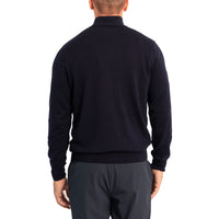 Glenmuir Lauder Quarter Zip Diamond Argyle Cotton Golf Pullover - Navy/ White