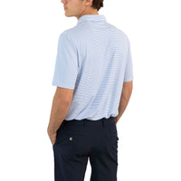 Glenmuir Torrence Micro Stripe Performance Golf Shirt - White/ Tahiti