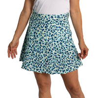 J.Lindeberg Women's Adina Print Golf Skirt - Leopard Aruba Blue