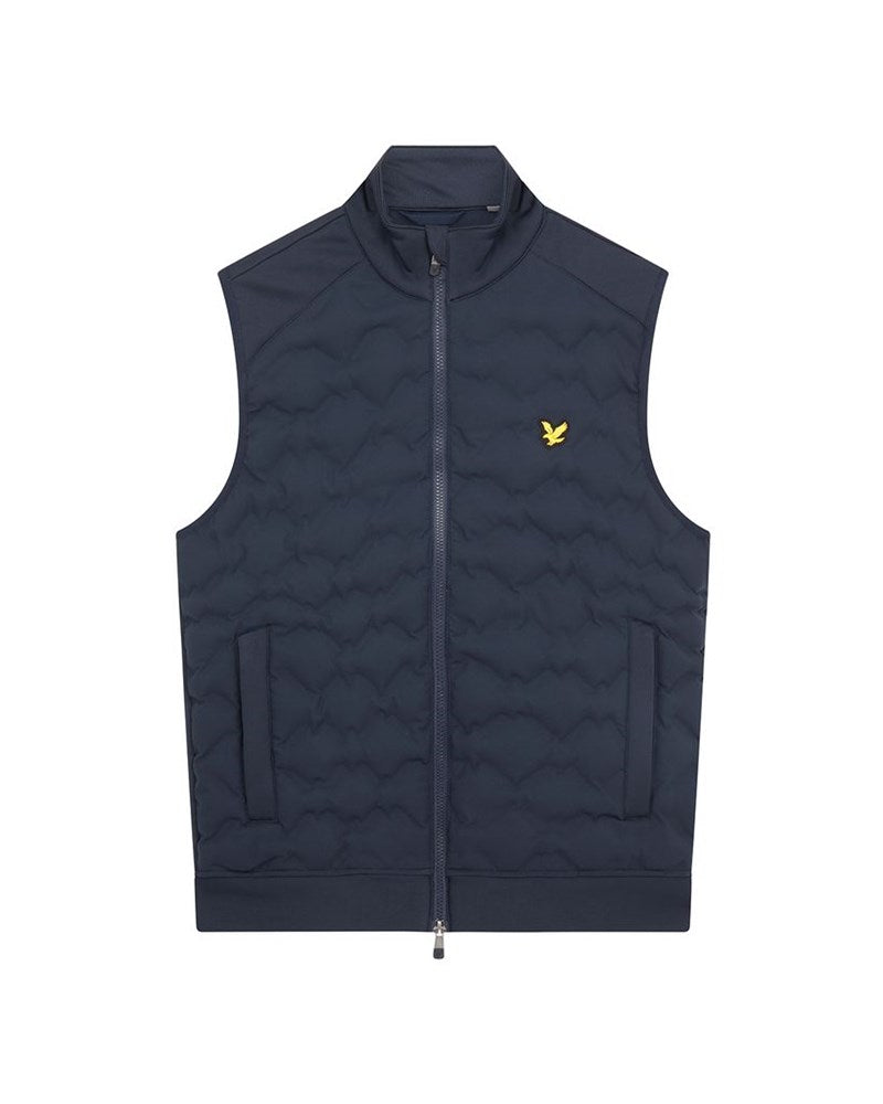 Lyle & Scott Check Quilt Back Fleece Gilet - Dark Navy