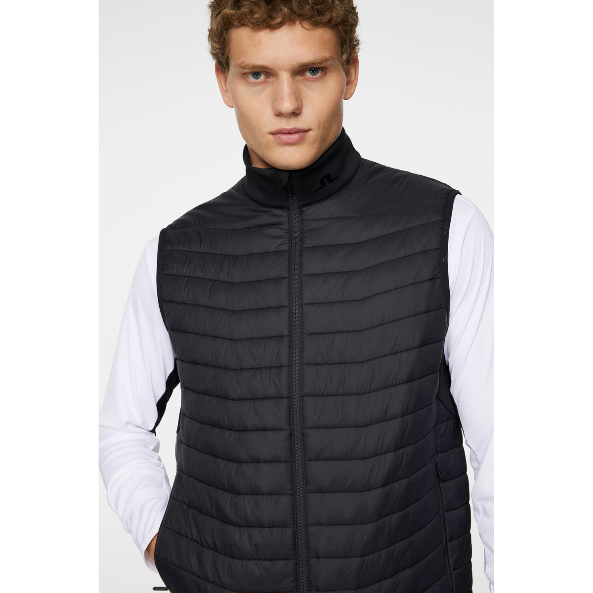 J.Lindeberg Holden Quilt Hybrid Golf Vest - Black