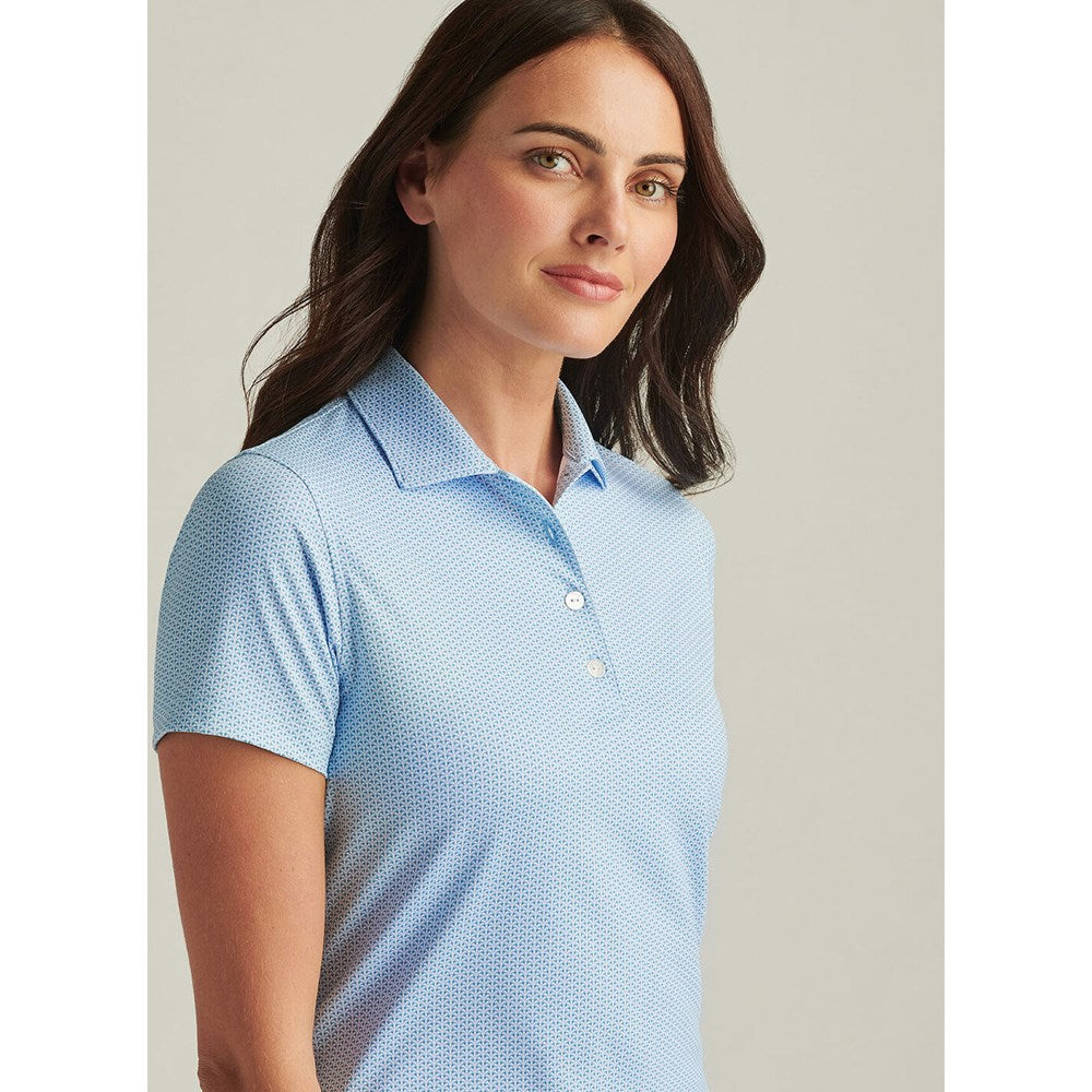 Peter Millar Women's Trillium Neat Performance Stretch Jersey Golf Shirt - Cottage Blue