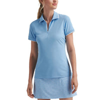 Peter Millar Women's Whitworth Sport Mesh Golf Shirt - Cottage Blue/White