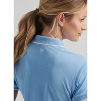 Peter Millar Women's Whitworth Sport Mesh Golf Shirt - Cottage Blue/White