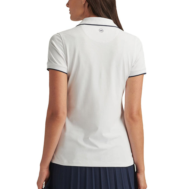 Peter Millar Women's Whitworth Sport Mesh Golf Shirt - White/Navy