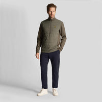 Lyle & Scott Baffle Quilted Quarter Zip Golf Midlayer - Cactus Green