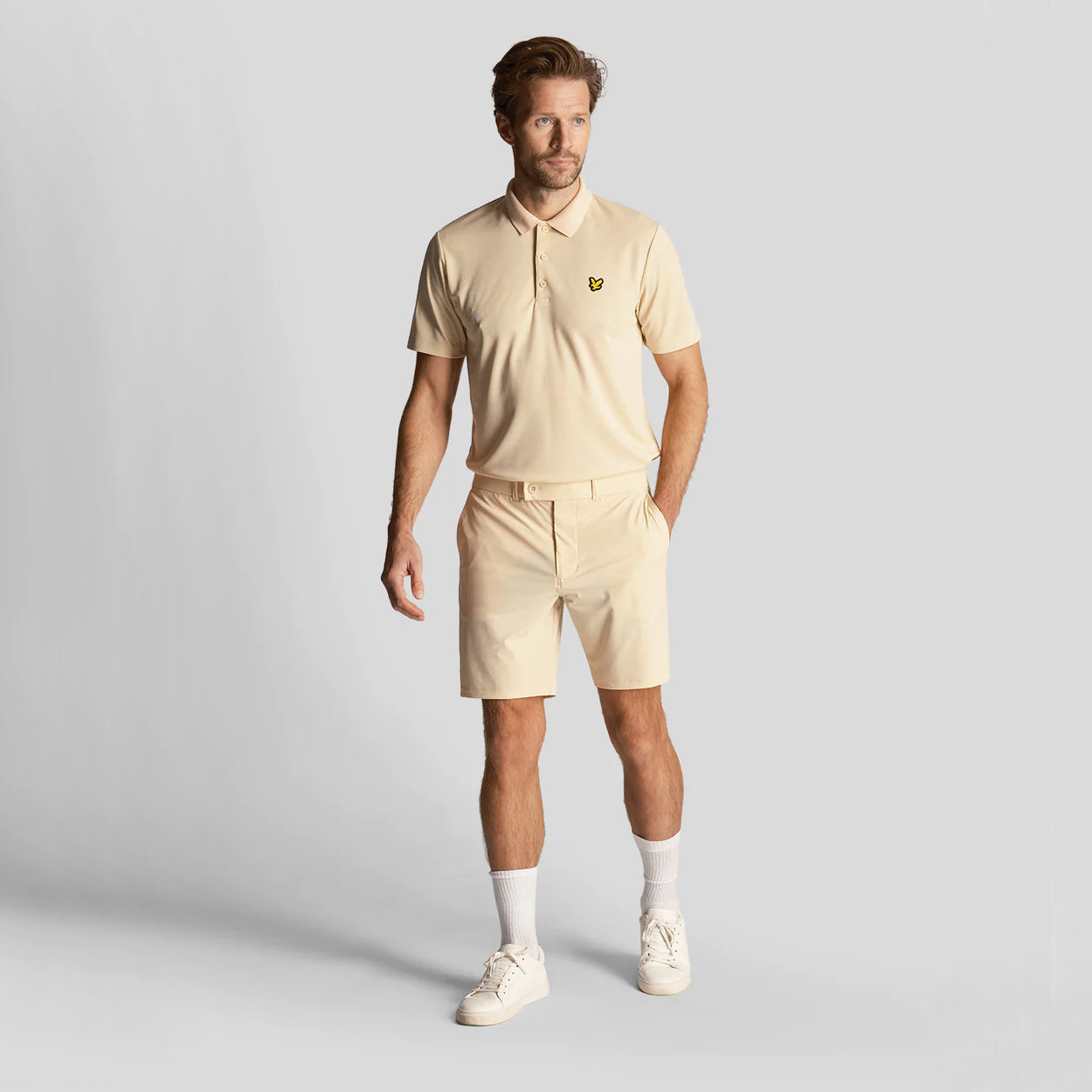 Lyle Scott Golf Tech Polo Shirt Sand Dune