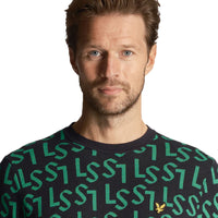 Lyle & Scott Monogram Knitted Golf Crew Neck - Dark Navy