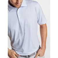 Peter Millar Daybreak Performance Jersey Polo Golf Shirt - White/Liberty Blue