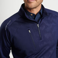 Peter Millar Verge Windowpane Camo Performance Quarter-Zip - Navy