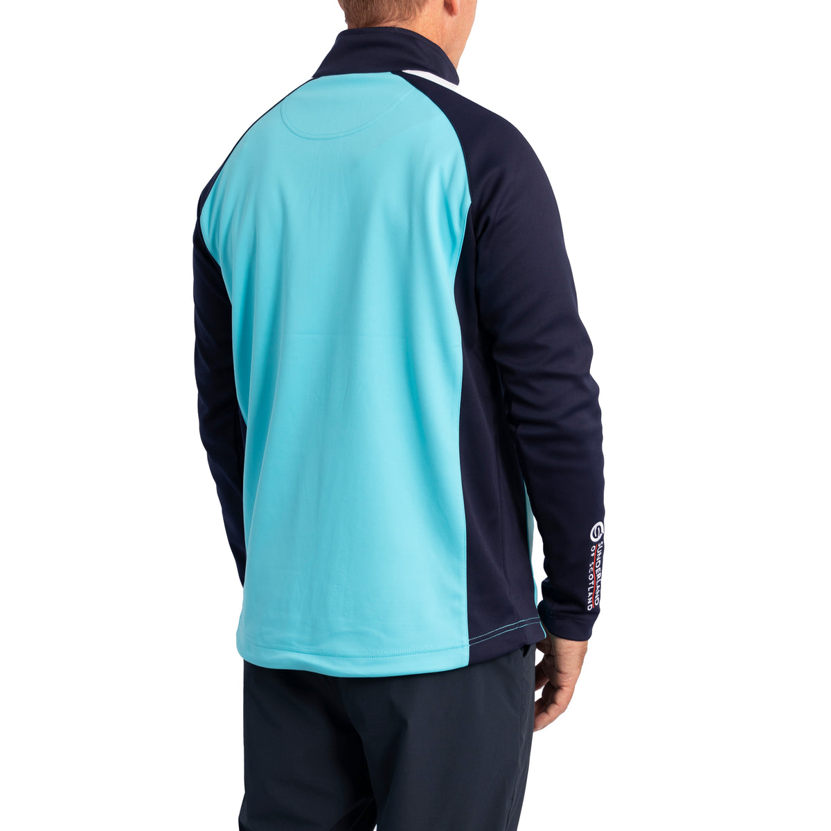 Sunderland Aspen Quarter Zip Raglan Panelled Water Repellent Golf Midlayer - Aqua