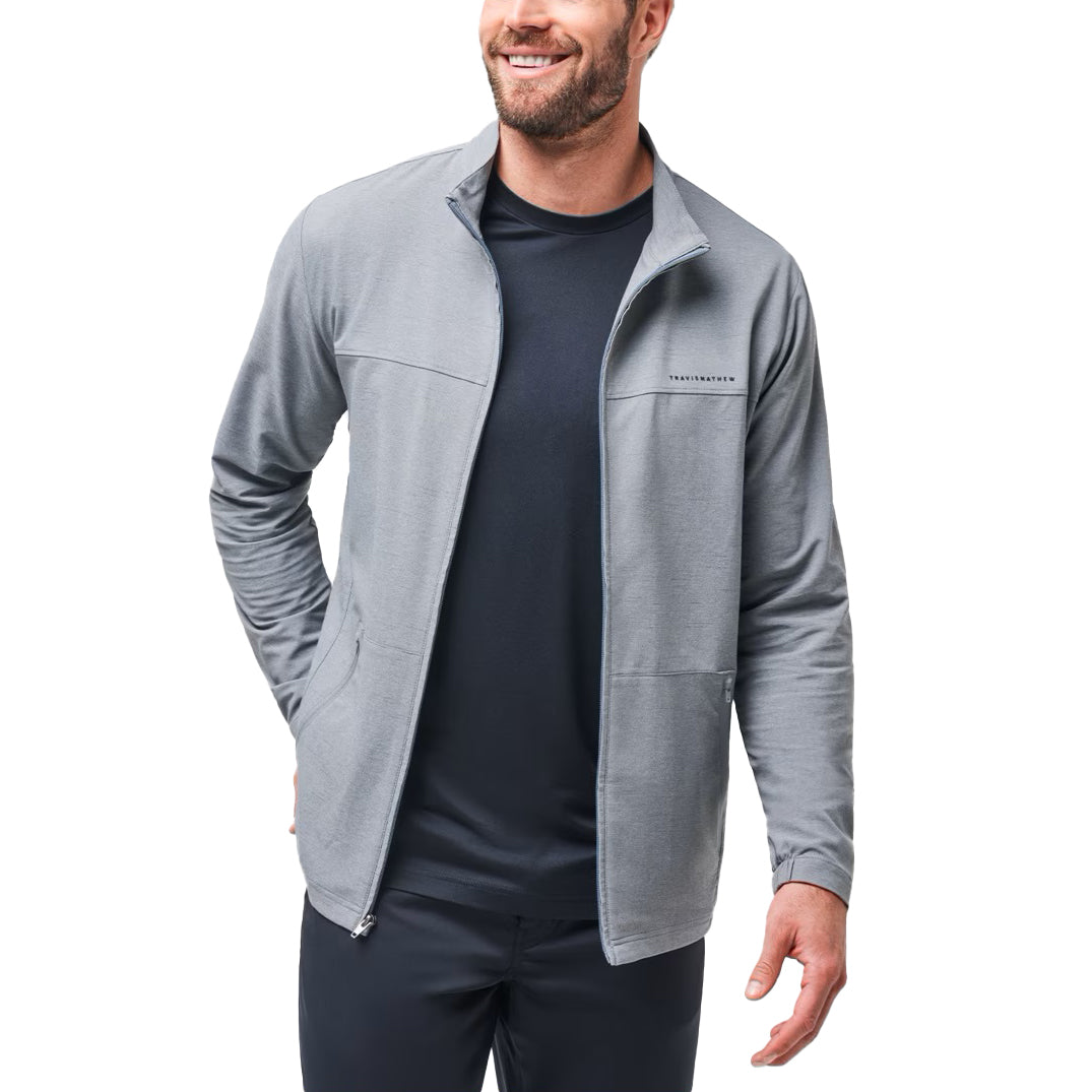 Travis Mathew Valley View Full Zip Golf Jacket - Heather Grey