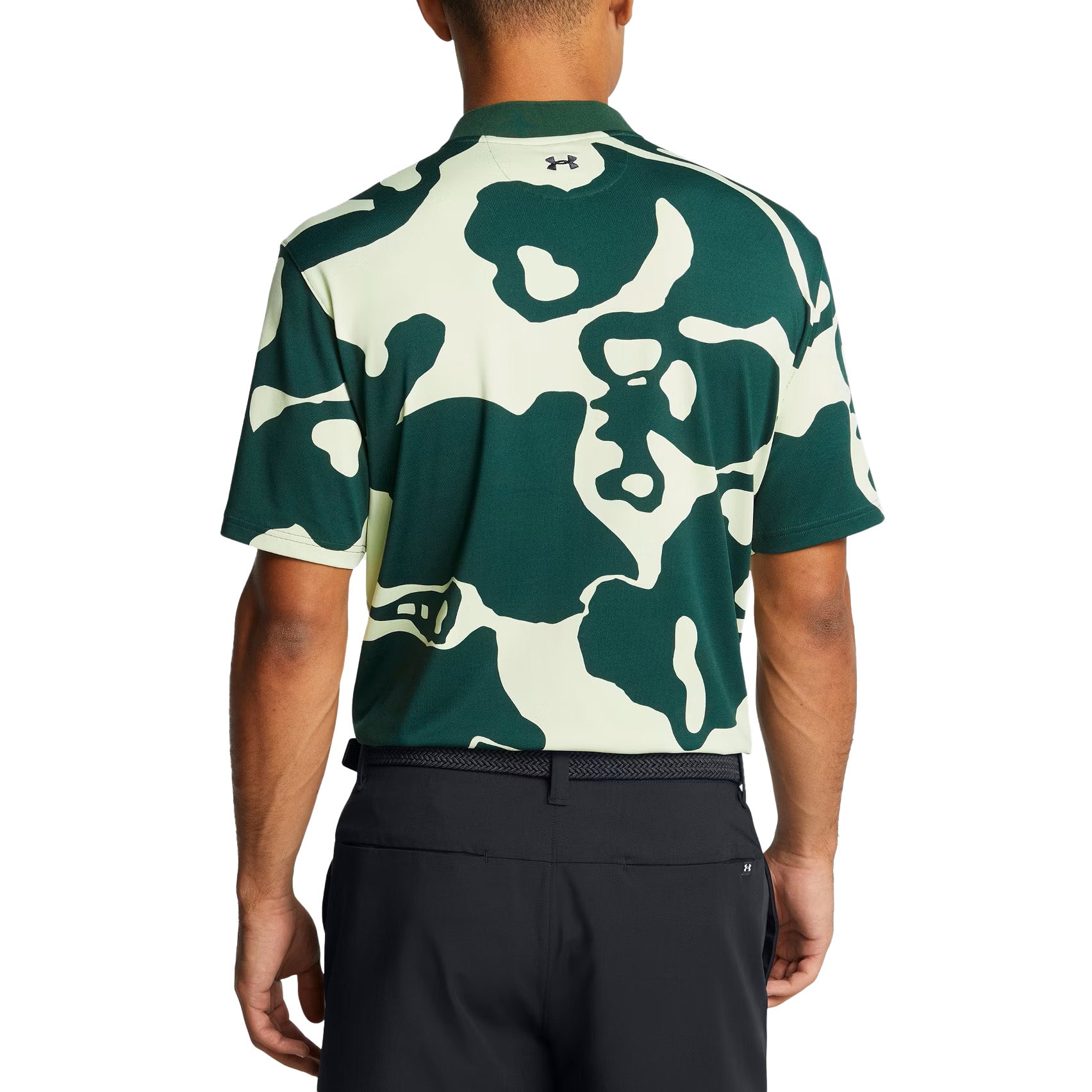 Under Armour Drive Goin Under Golf Shirt Retro Green Black