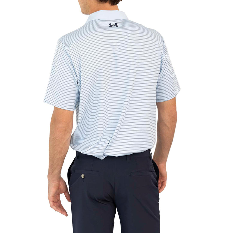 Under Armour Performance 3.0 Stripe Golf Polo Shirt - Nimbus Blue/Midnight Navy