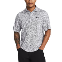 Under Armour Playoff 3.0 Printed Golf Polo Shirt - White/Black