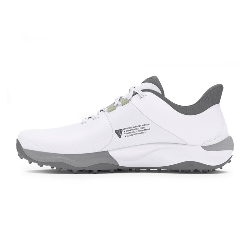 Under Armour Drive Pro Spikeless Golf Shoes - White/Metallic Gun Metal