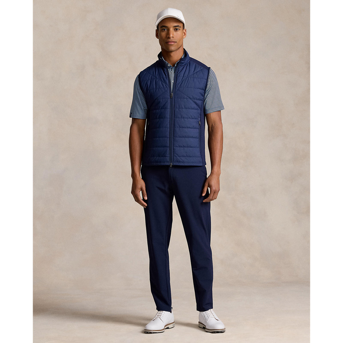 RLX Ralph Lauren Hybrid Cool Wool Full Zip Golf Vest - Refined Navy