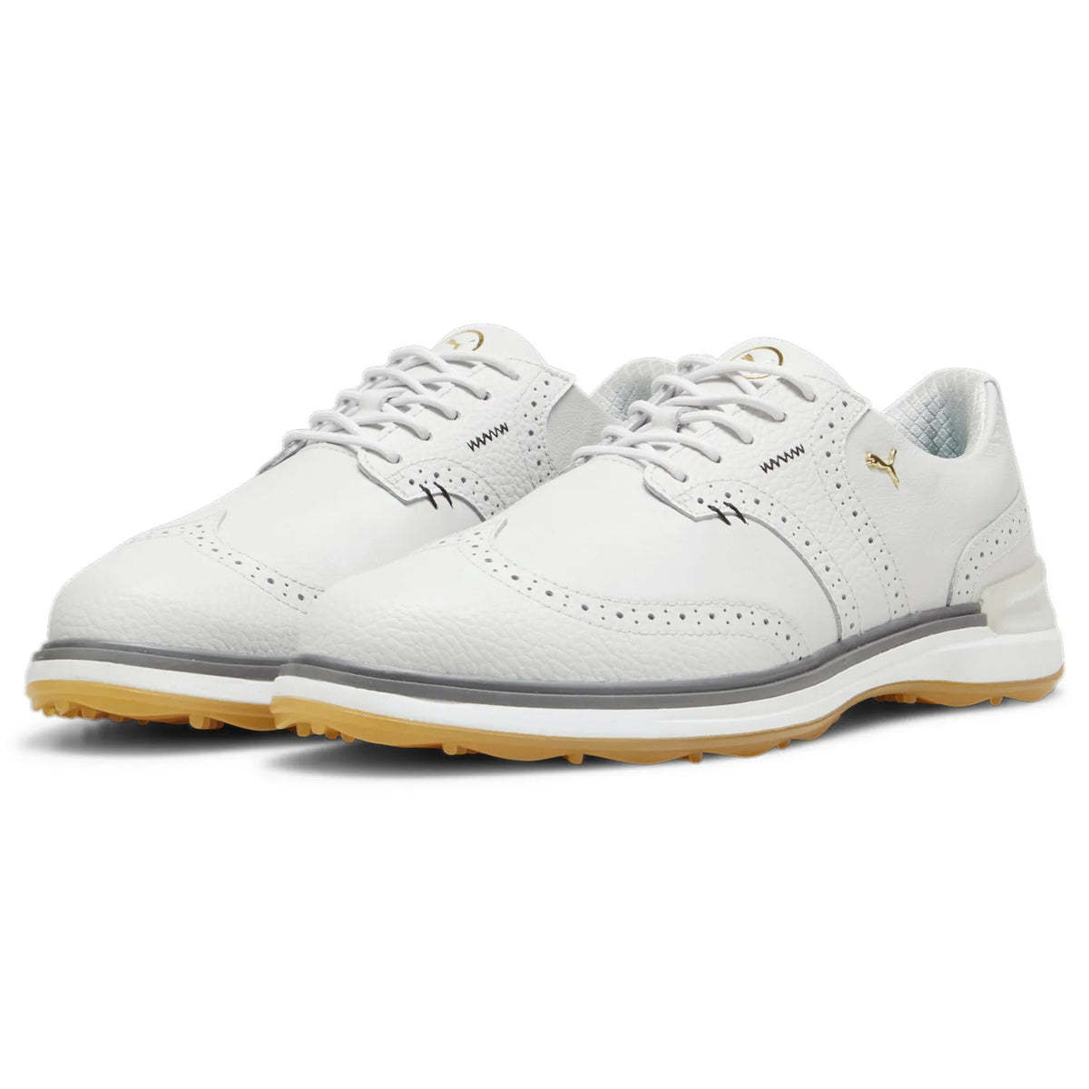 Puma AVANT Wingtip Spikeless Golf Shoes - Feather Gray/Slate Gray