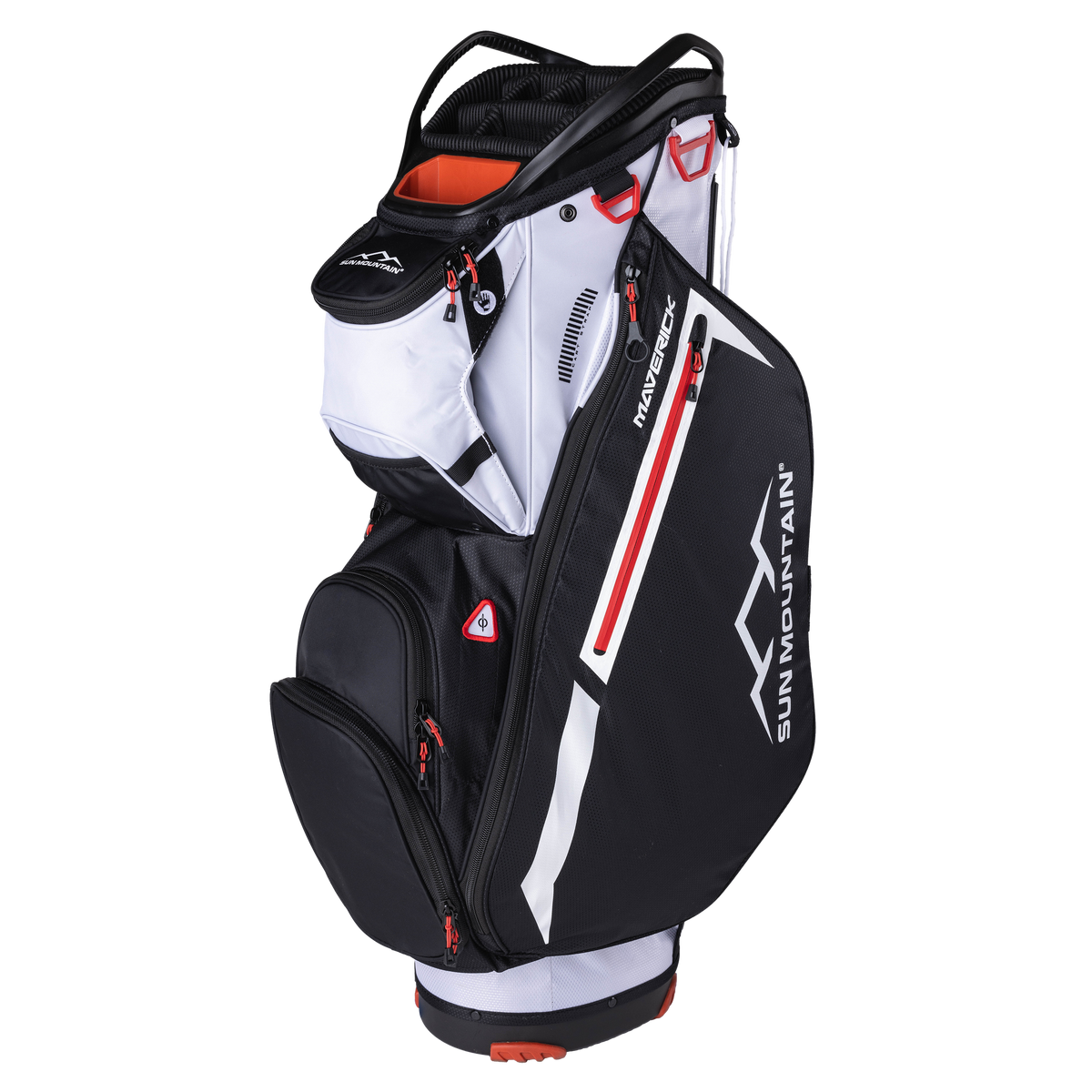 Sun Mountain Maverick Cart Bag - White/ Black/ Rush Red