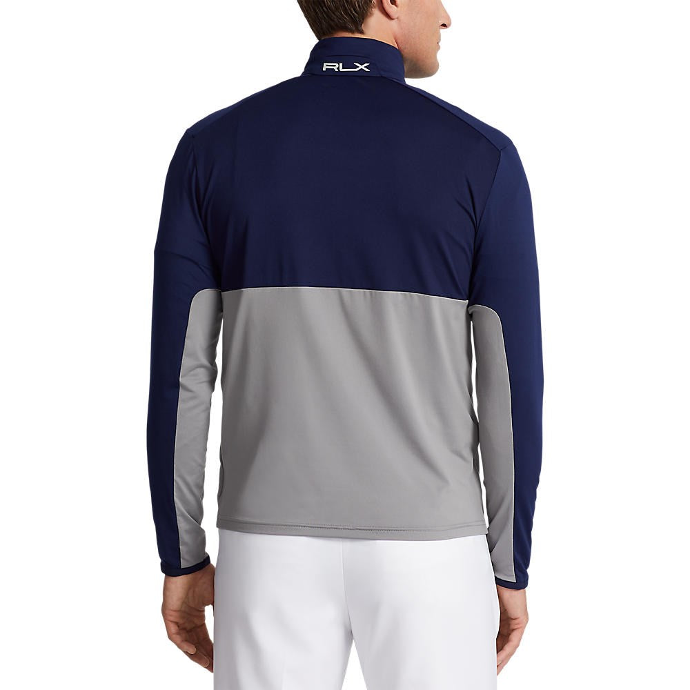 RLX Ralph Lauren Peached Airflow Jersey 1/4 Zip Midlayer - Steel/French Navy