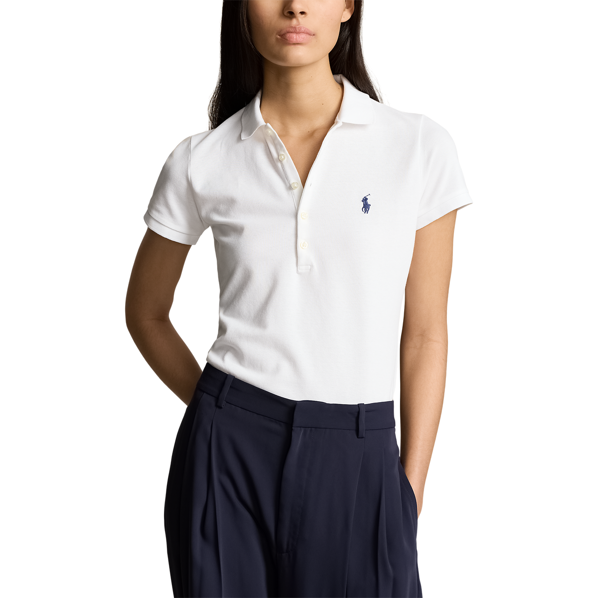 Ladies white ralph lauren polo shirt best sale