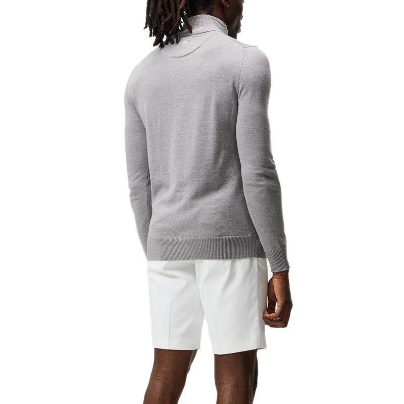 J.Lindeberg Kian 1/4 Zip Merino Golf Knit - Grey Melange