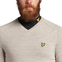 Lyle & Scott Merino V Neck - Warm Dust Marl