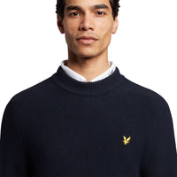 Lyle & Scott Seed Stitch Mock Neck Pullover - Dark Navy