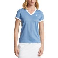 RLX Ralph Lauren Women's Tour Pique - Hatteras Blue/Basic Sand