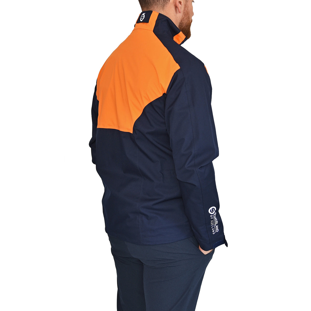 Sunderland Valberg Waterproof Golf Jacket - Navy/Lava/White